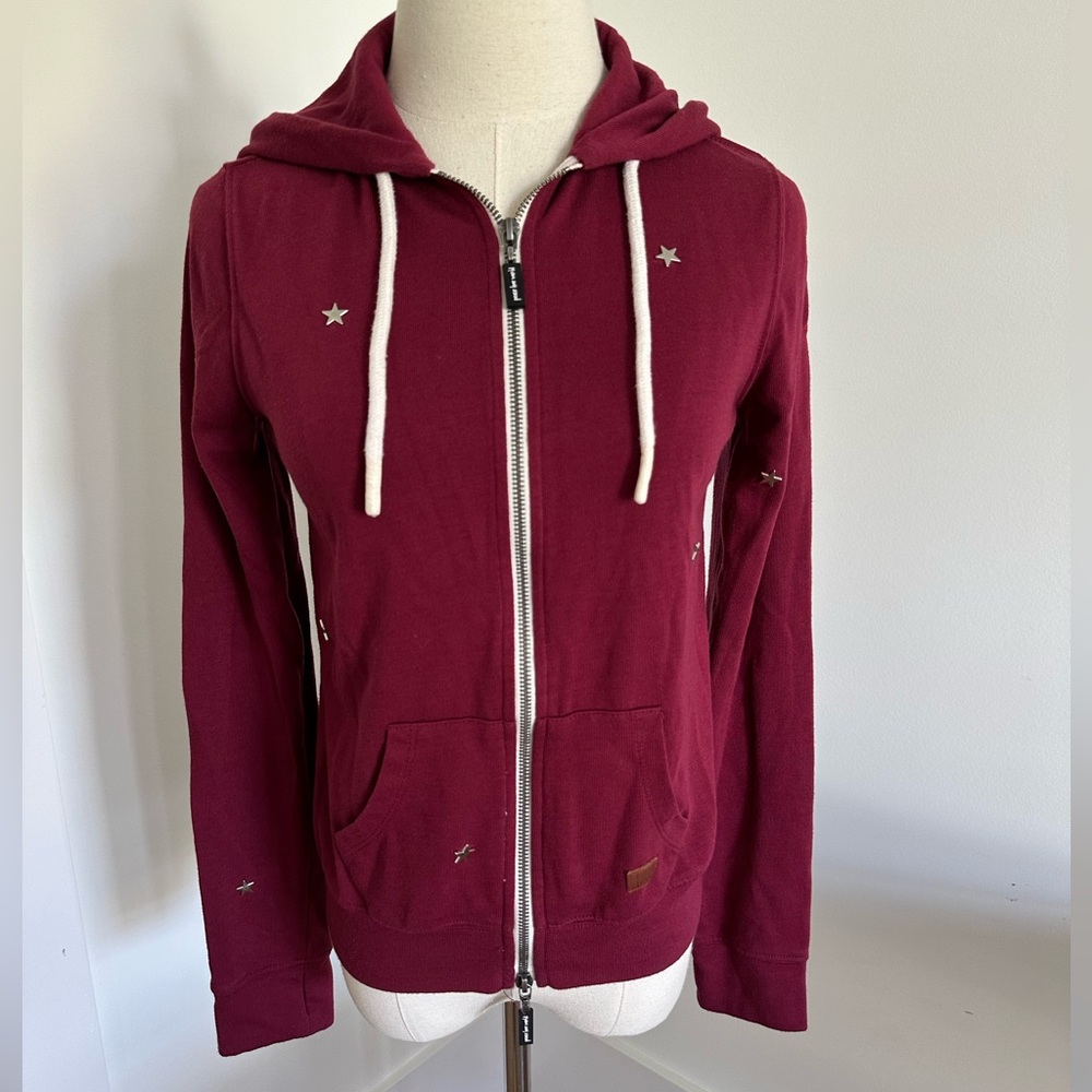 $82 NWOT Peace love world Star studded embroidered Hoodie! Small - Picture 2 of 11